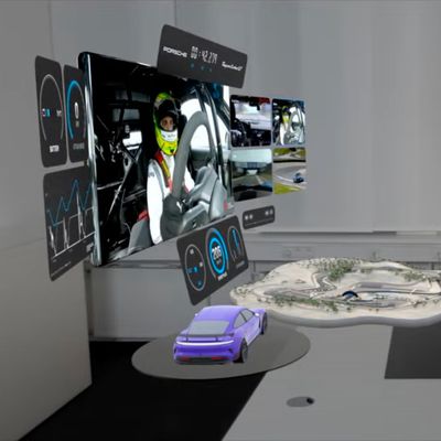 porsche taycan visionos track app
